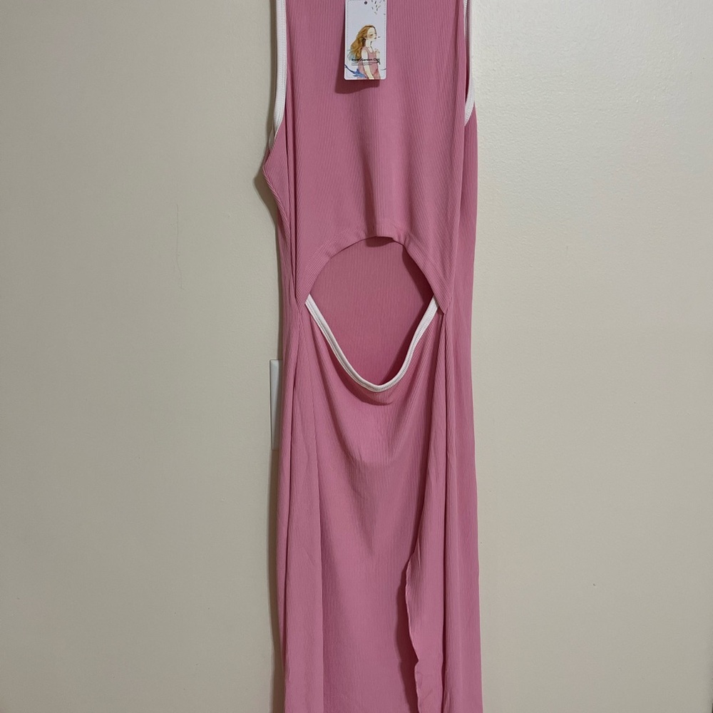 Elegant Pink Midi Dress